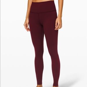 Lululemon Wunder Under Maroon Leggings